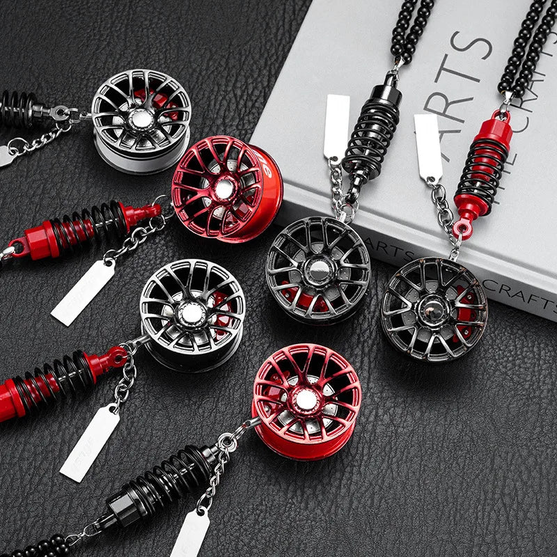Car Wheel Rim Keychain ~ Sport Style Alloy Miniature